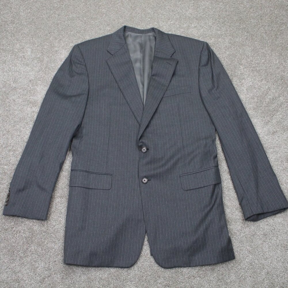 Hickey Freeman Madison Blazer Mens 42 Long Gray Worsted Wool Sports‎ Jacket Coat